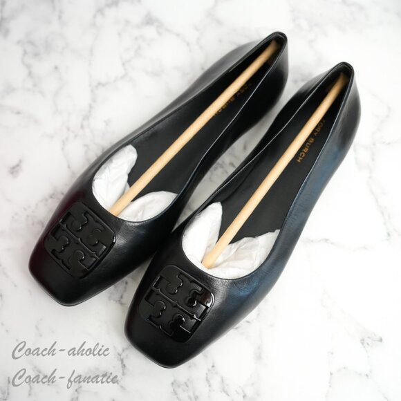 NIB Tory Burch Georgia Leather Ballet Flats in Black - Picture 7 of 10